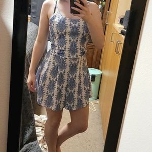 White and Blue Romper